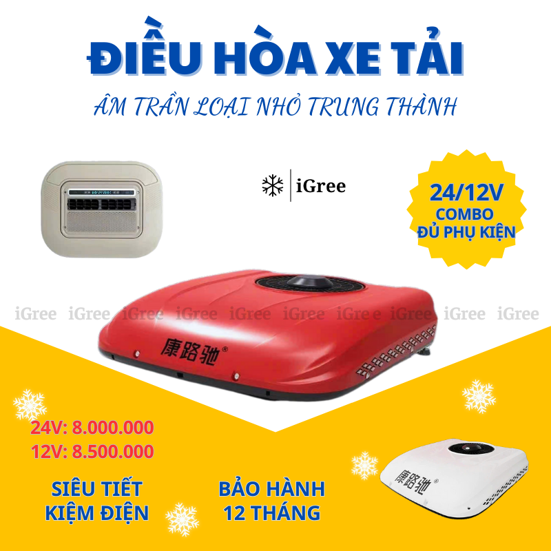 Điều Hòa Điện Ắc Quy 12V, 24V cho Xe Tải và Máy Công Trình
